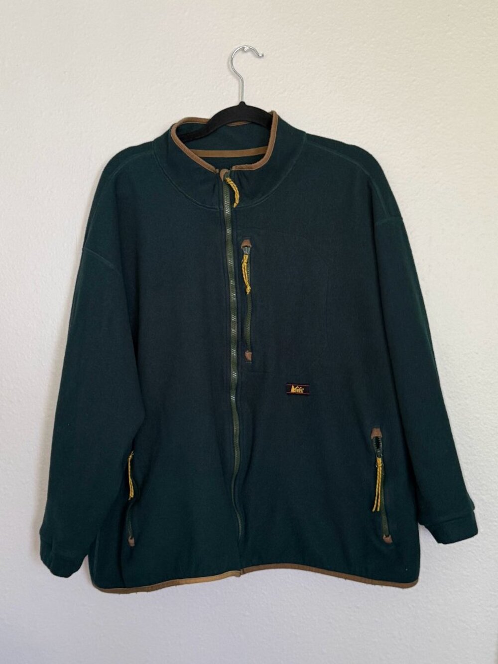 REI Co-op Trailsmith Fleece Jacket Mens 3XL Green Retro 1992 Polartec Full Zip